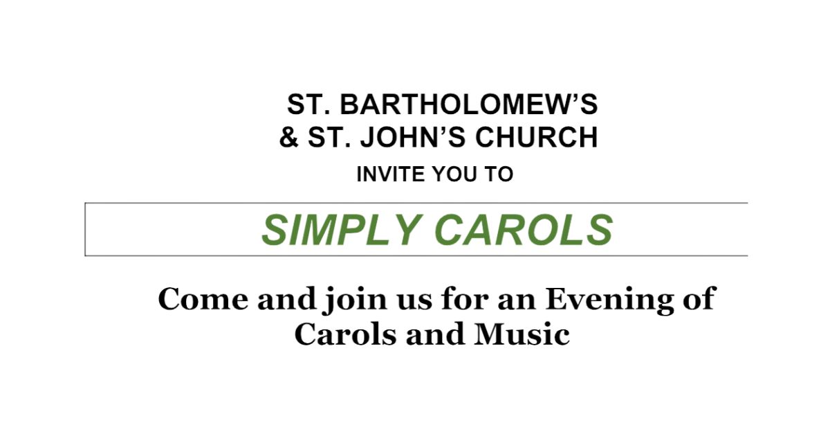 Come and join us for an Evening of Carols and Music