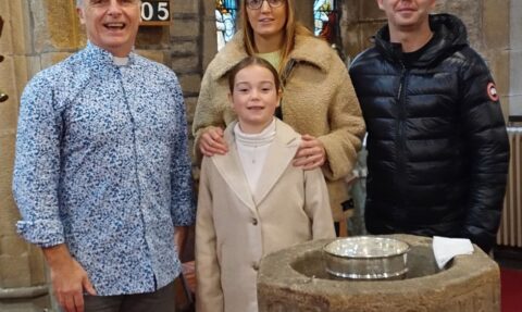 Baptism at breakfast church service